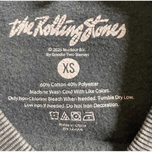 The Rolling Stones Wild Horses Gray Graphic Sweatshirt Womens XS Distressed - Picture 5 of 6